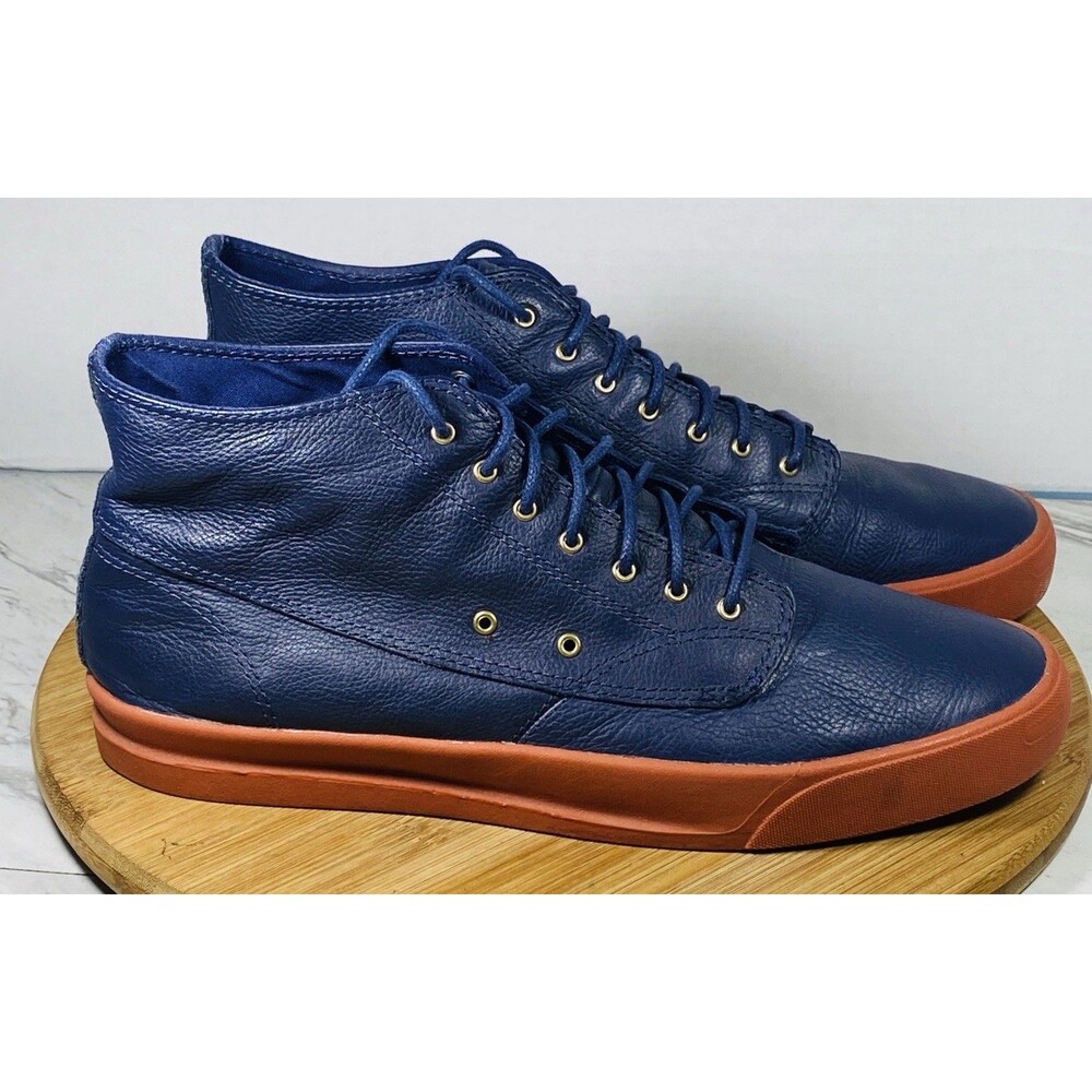 converse jack purcell leather High Top Sneakers Blue Sz Men10.5 Wo 12 - Picture 2 of 7